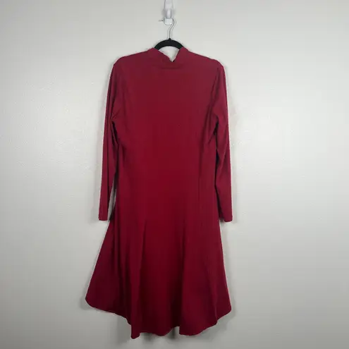 Sundance Women's Long Sleeve Jersey Knit Dress Red Sz L
