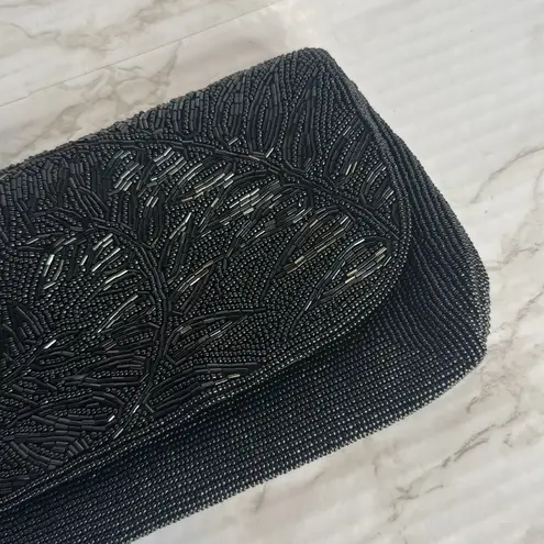 Vtg Fuji bag Elegant Black hand Beaded Clutch bag glam cute luxury