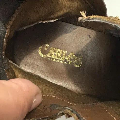 Carlos Santana Ankle Boots Women 9 Embroidered Floral Brown Multi Boho Western