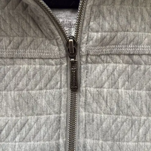 prAna Quilted Hadley Sweatshirt Jacket Full Zip Front Cotton Gray, Size S