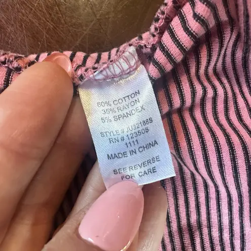 Heart & Hips Pink Striped Tube Top Strapless Crop Top Size Medium