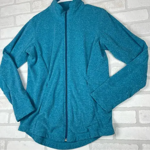 Duluth Trading Women's Small Fleece Jacket Sweatshirt Full Zip Aqua Blue