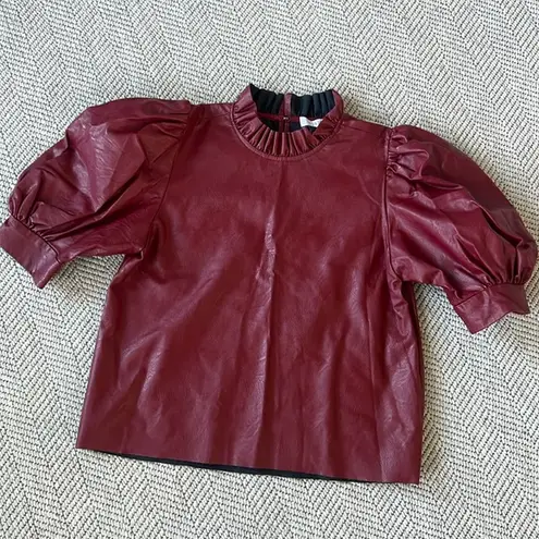 Hunter Bell New York faux leather Stella top