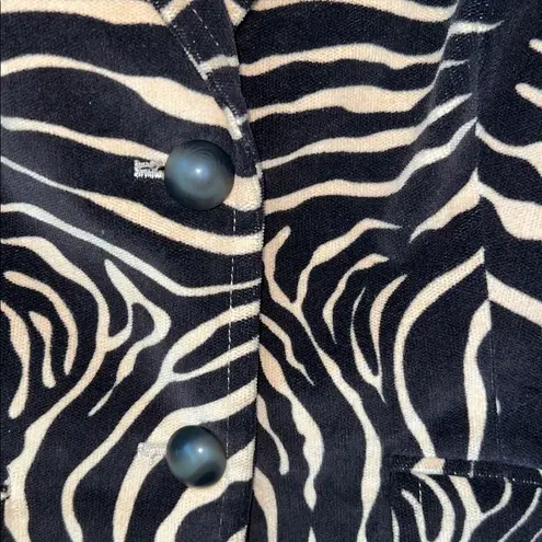 Etcetera Zebra Animal Print Long Sleeve Blazer Size 4 In Dark Brown