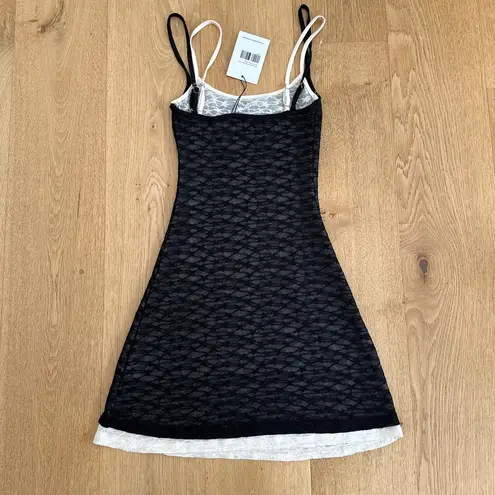 Princess Polly  Mini Dress Layered Lace Sleeveless Sorani Size US2 Black White
