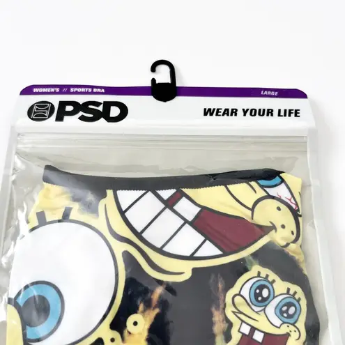 [PSD] Spongebob Squarepants Tie Dye Crazy Racerback Sports Bra NWT Size Large L Yellow