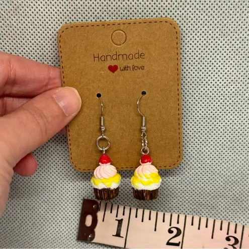 Handmade Cupcake Earrings Brown