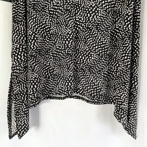 Alfani New  Dot Print V-Neck Shark Bite Hem Tunic Tank Top Black White