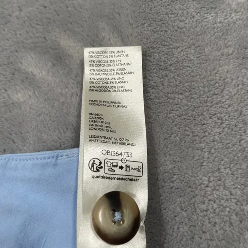 Maeve Pants Womens 34 Blue The Colette Wide Leg High Rise Stretchy Classic