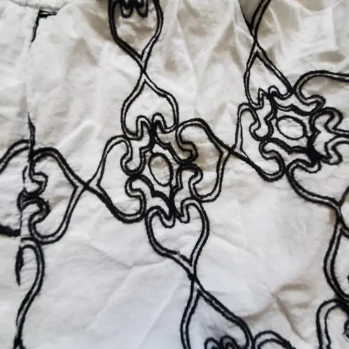 Sage Womens Medium Short Shorts Black White Lounge Casual Geometric Elastic Size undefined