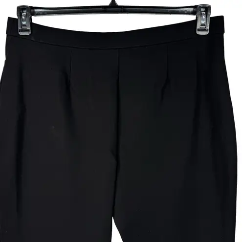 Susan Graver Large Ponte Pants Pull-On Pockets Stretch Flat Front Hi-Rise Black