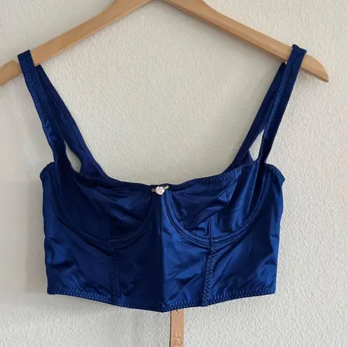 SKIMS Stretch Satin Corset in Neptune, Size Small