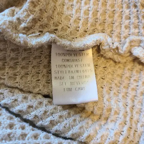 Andthewhy Size Small Crop Top Waffle Knit Acid Washed Collar Pocket