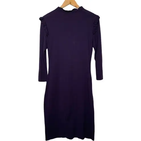 Yoana Baraschi Anthropologie Stretch Knit Long Sleeve Beaded Ruffle Dread Small