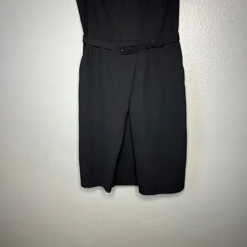 Libertine for Target Black Crepe Mini Dress Size 7 Crochet Collar Belted