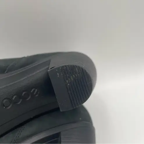 Ecco  Boots Black Heeled Leather Nubuck Pull On Elastic Ankle Comfort SZ38(7/7.5)