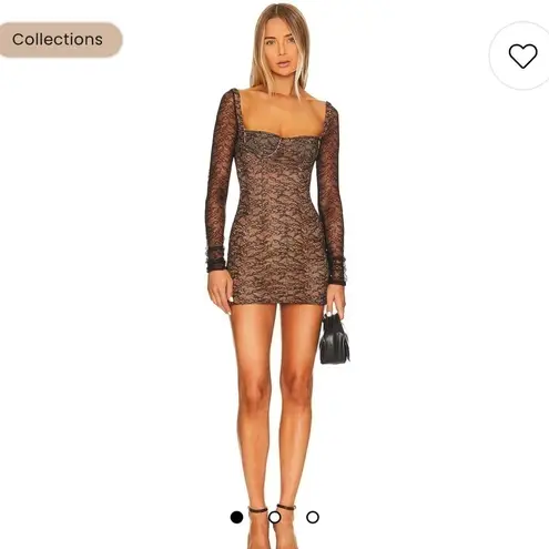 LaQuan Smith NWT Long Sleeve Dress with Scoop Back in Black