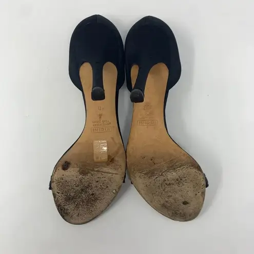 Giuseppe Zanotti Giuseppe Zanotti Black Silk Sandals w/ Rhinestones