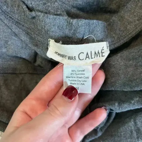 Johnny Was Calme Black Tencel Blend Open Cardigan Long Line Duster Size M - Image 5