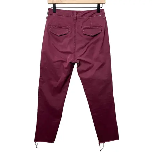 mother the shaker prep fray killing time maroon rose gold stripe trousers pants Red Size 24