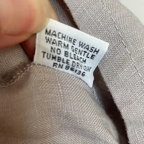 Bryn Walker bryn WALKER Linen V-Neck Flutter Bell Sleeve Top Muted Clay Gray Boxy Lagenlook