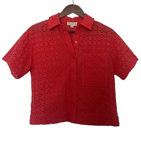 Marled Women's Eyelet Button