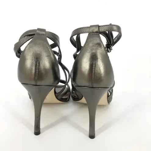 BCBGMAXAZRIA  Strappy Heel Sandals Pewter Size 7.5