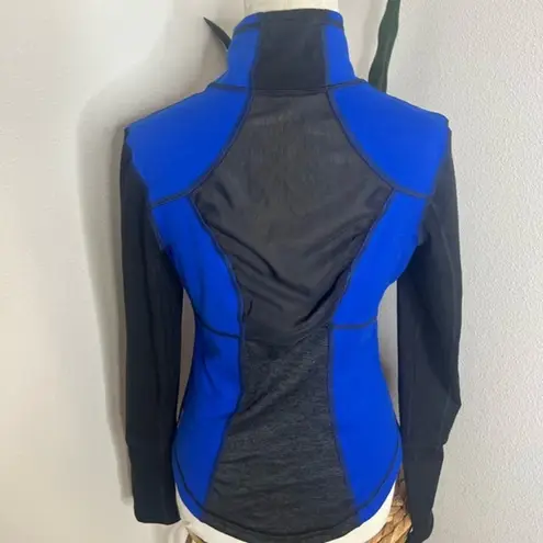 Zella  jacket blue and black athletic mesh panel