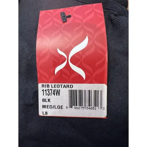 Capezio Women’s Seamless Racerback Leotard Medium/Large Black Ribbed 11374W