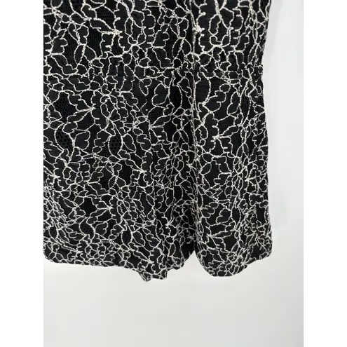 DV Dolce Vita Black Cream Floral Print 3/4 Sleeve Romper Women's Size X