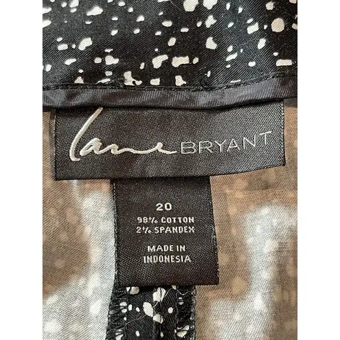 Lane Bryant  Black White Digital Dotted Stretch Capri/Ankle Dress Pants 20W