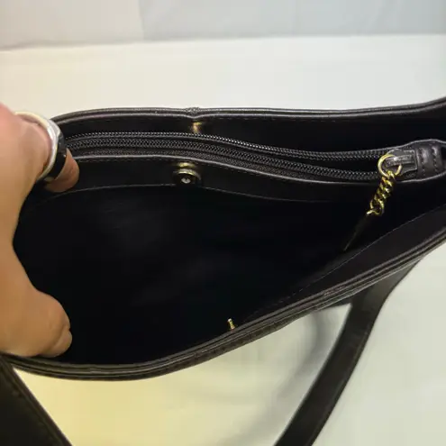 Giani Bernini Dark Brown Leather Shoulder Bag Purse Hobo Style