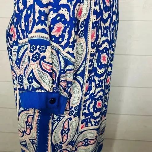 Traditional Desi blue/white top Size Medium Blue
