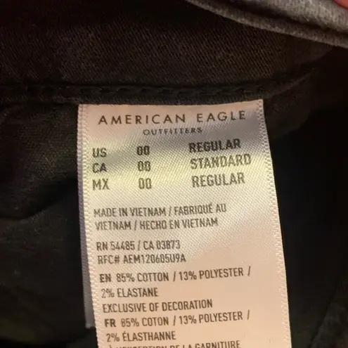 American Eagle  jeans size 00 black curvy super high rise jeggings next level