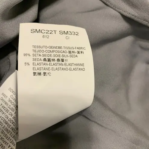 Armani Collezioni Womens Size 40 IT Gray Silk Blend Cowl Neck Blouse