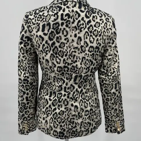 Rachel Parcell NWT Leopard Metallic Jacquard Double Breasted Blazer Jacket Small
