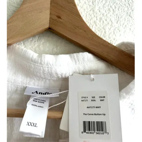 ANDIE Swim the Corvo Button Cover Up in White XXXL NWT