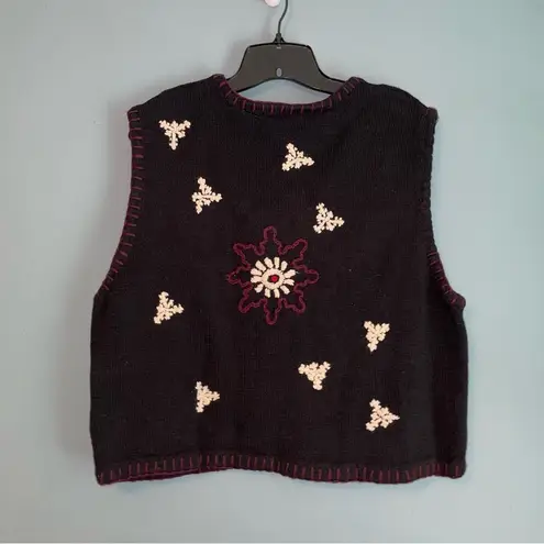 Sigrid Olsen Vintage Ugly Christmas Knit Sweater Vest Size XL