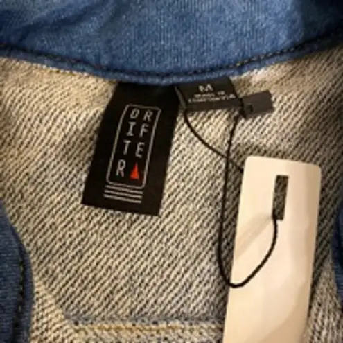 Minimalist Sleeveless Denim Shirt Dress Light Wash Drifter 100% Cotton Size M Blue Size M