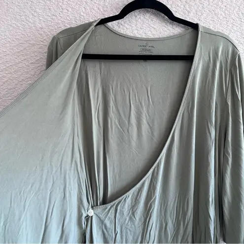 Caden Lane Women’s Bamboo Green Solid Wrap Crossover Maternity Robe One Size Size undefined