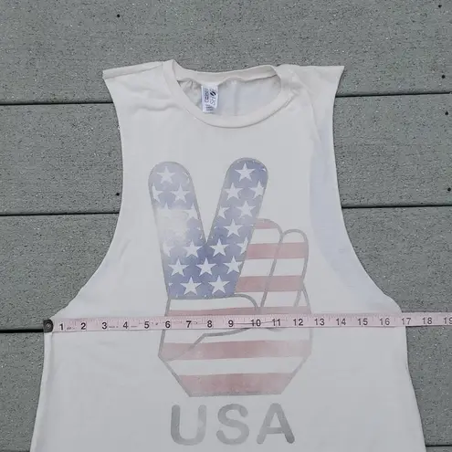 Corner Shop American Flag Peace Sign Graphic Sleeveless Top