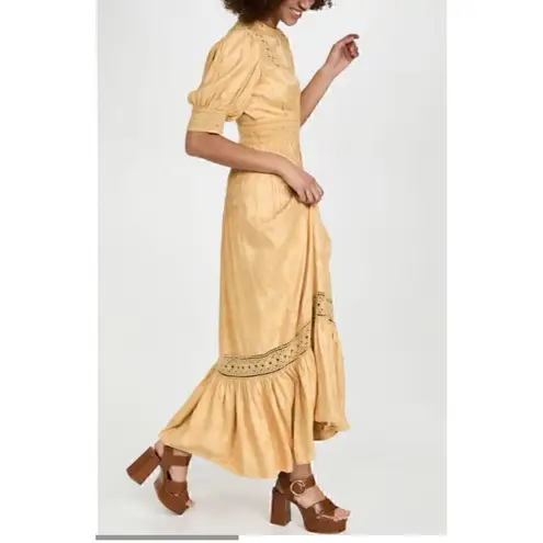 NWT BY TIMO Jacquard Embroidery Dress Yellow Size M