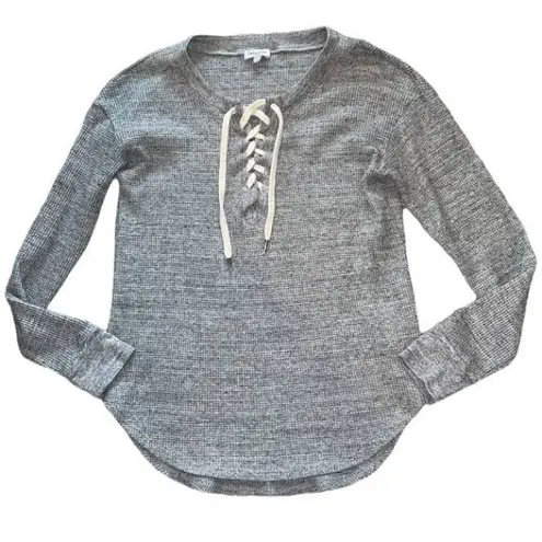 Splendid  Heather Gray Waffle Knit Top