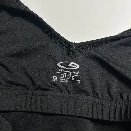 Champion  Women's Fitted Athletic Black Workout Tank Top Shelf Bra Black M Medium