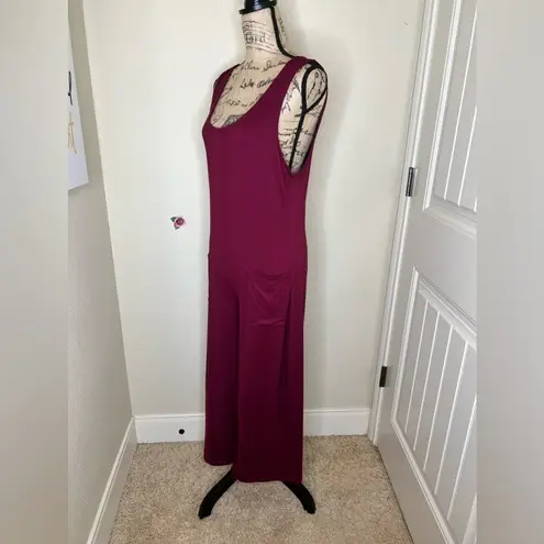 Capella One Piece Stretch Burgundy Red Sleeveless Jumpsuit with Pockets Sz M Size M