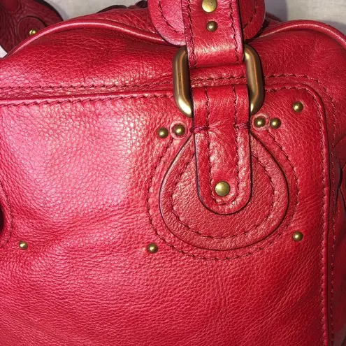 Chloé CHLOE Paddington Red Leather Lock Bag Comes with: Padlock, Key, COA, Dust Bag