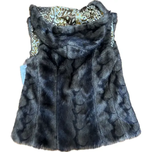 Peter Nygard Peter Nygård Faux Fur Hooded Vest Terra Brown Size 4P NWT