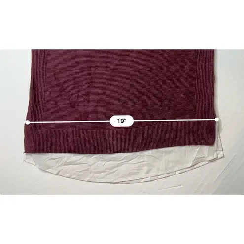 Hilary Radley Heather Burgundy V-neck Shirttail Sweater sz Small Retails $107