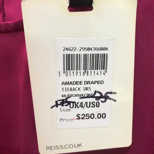 Reiss Amadee Fuchsia Tunic Top Dress US 0 UK 4