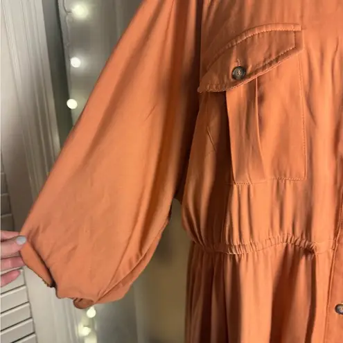 Heyday Orange Bishop Sleeve Shirt Dress